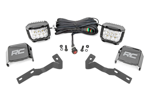 Rough Country - LED Light Kit - Ditch Mount - 3 In. OSRAM - Wide - Toyota Tacoma 2WD/4WD (16-23)