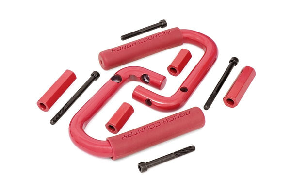 Rough Country - Grab Handles - Steel - Front - Red - Jeep Wrangler JK/Wrangler Unlimited (07-18)