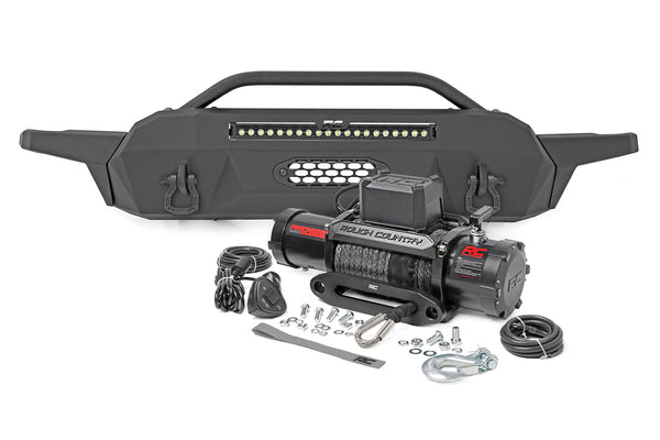 Rough Country - Front Bumper - Hybrid - 20 In. Blk White DRL LED - Toyota Tacoma 2WD/4WD (16-23)