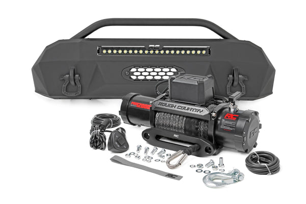 Rough Country - Front Bumper - Hybrid - 20 In. Blk DRL LED - Toyota Tacoma 4WD (2016-2023)