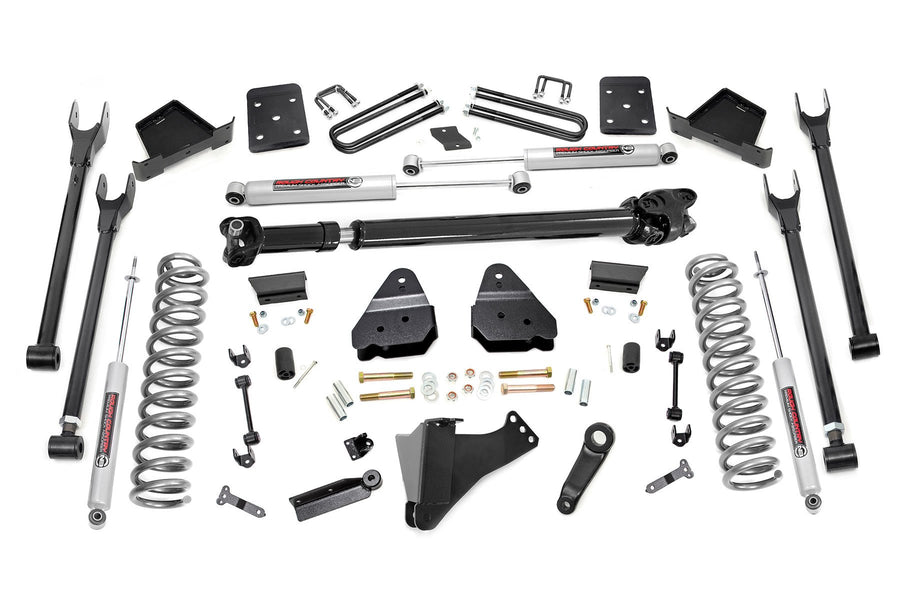 Rough Country - 6 Inch Lift Kit - Diesel - 4-Link - FR D/S - Ford F-250/F-350 Super Duty (17-22)