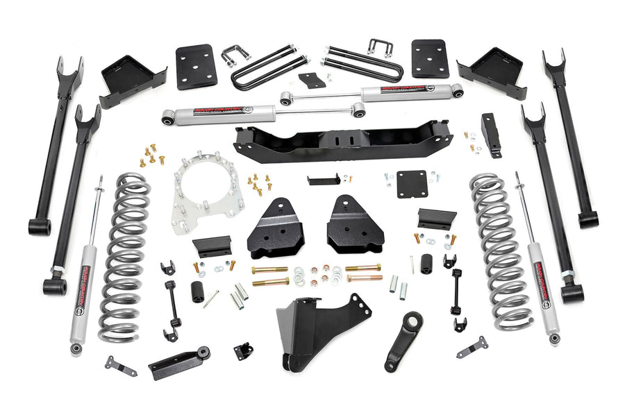 Rough Country - 6 Inch Lift Kit - Diesel - 4-Link - No OVLD - Ford F-250/F-350 Super Duty (17-22)