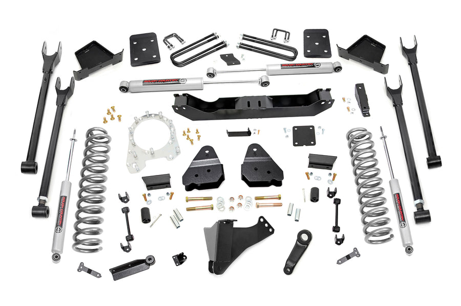 Rough Country - 6 Inch Lift Kit - Diesel - 4 Link - OVLD - Ford F-250/F-350 Super Duty (17-22)
