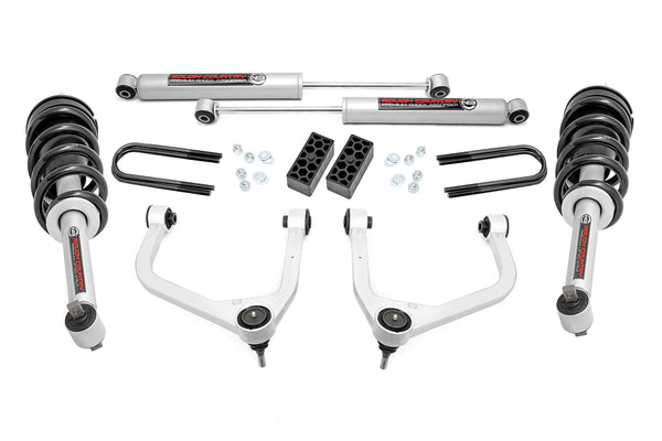 Rough Country - 3.5 Inch Lift Kit - N3 Struts - Rear Mono Leaf - Chevy Silverado 1500 (22-24)