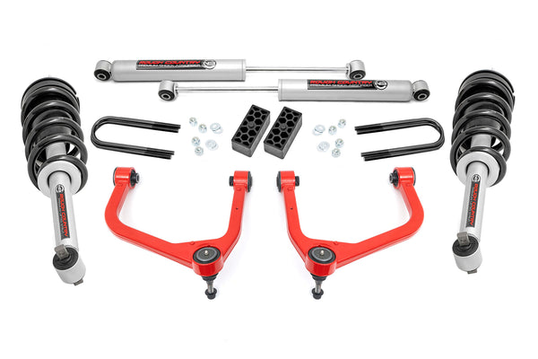 Rough Country - 3.5 Inch Lift Kit - N3 Struts - Rear Mono Leaf - Chevy Silverado 1500 (22-24)