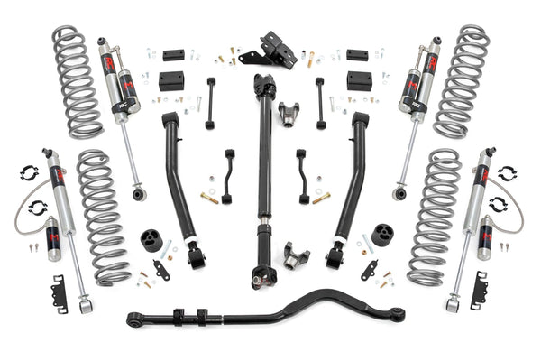 Rough Country - 3.5 Inch Lift Kit - Adj Lower - FR D/S - M1R - Jeep Wrangler Unlimited Rubicon (18-23)