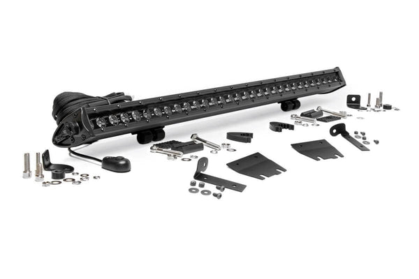 Rough Country - LED Light Kit - Hood Mount - 30 In. Black Single Row - Jeep Gladiator JT/Wrangler JL (18-25)