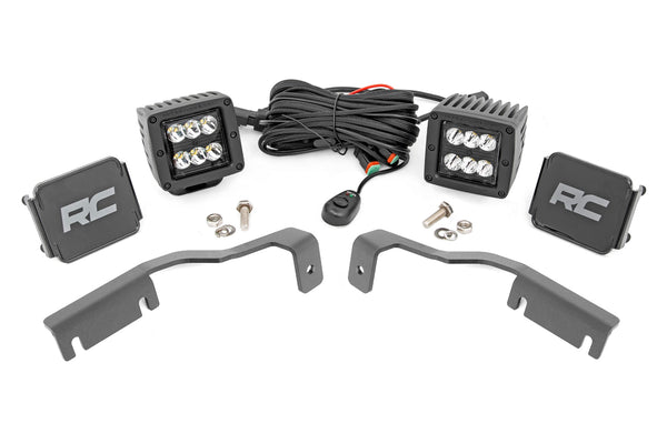 Rough Country - LED Light Kit - Ditch Mount - 2 In. Black Pair - Spot - Nissan Frontier (22-25)