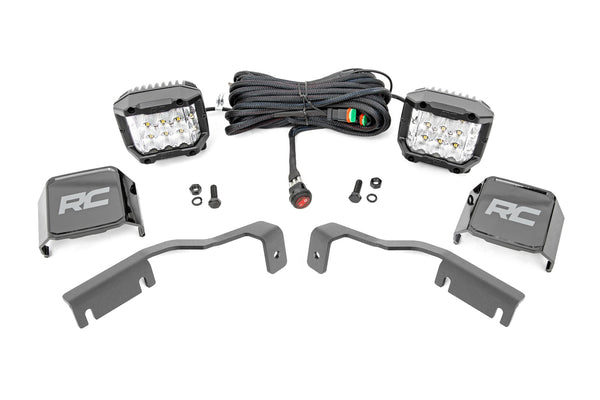 Rough Country - LED Light Kit - Ditch Mount - 3 In. OSRAM - Wide - Nissan Frontier (22-25)