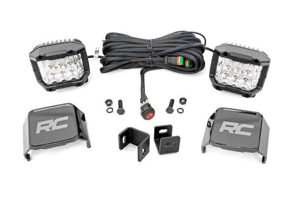 Rough Country - LED Light Kit - Ditch Mount - 3 In. OSRAM - Wide - Toyota Tundra 2WD/4WD (22-25)