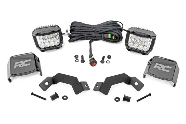 Rough Country - LED Light Kit - Ditch Mount - 3 In. OSRAM - Wide - Toyota Land Cruiser (24-25)