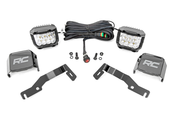 Rough Country - LED Light Kit - Ditch Mount - 3 In. OSRAM - Wide - Toyota Tacoma 2WD/4WD (24-25)