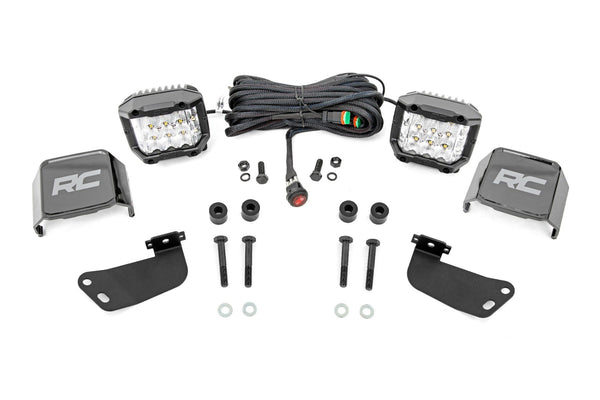 Rough Country - LED Light Kit - Front Mount - 3" Chrome Pair - Wide Angle - Segway 570 F - 93223