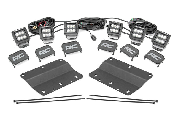 Rough Country - LED Light Kit - Fog Mount - Triple 2 In. Black Pair - Spot - Ford Bronco (21-25)