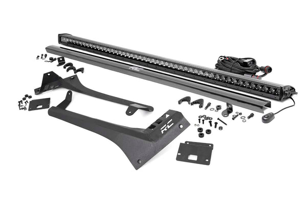 Rough Country - LED Light Kit - Windshield Mount - 50 In. BLK Single Row - Jeep Gladiator JT/Wrangler JL (18-25)