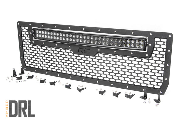 Rough Country - Mesh Grille - 30 In. Dual Row LED - Black - Amber DRL - GMC Sierra 1500 (14-15)