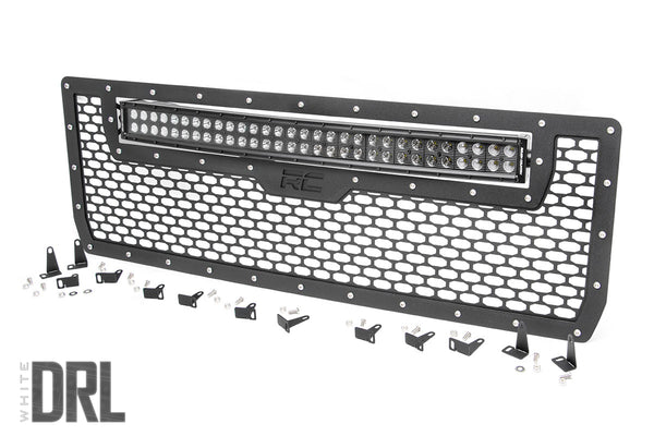 Rough Country - Mesh Grille - 30 In. Dual Row LED - Black - White DRL - GMC Sierra 1500 (14-15)