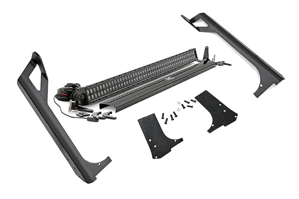 Rough Country - LED Light Kit - Windshield Mount - 50 In. Black Dual Row - Jeep Wrangler TJ (97-06)