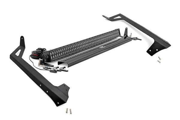 Rough Country - LED Light Kit - Windshield Mount - 50 In. Black Dual Row - Jeep Wrangler JK (07-18)