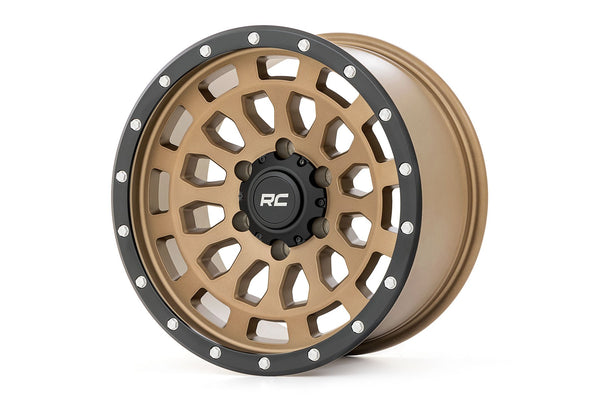 Rough Country - Rough Country 87 Series Wheel/Simulated Beadlock/Bronze/Black/17x8.5/6x5.5/+0mm