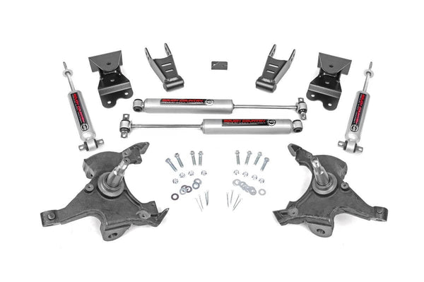 Rough Country - Lowering Kit - 2 Inch FR - 4 Inch RR - Chevy C1500/K1500 Truck 2WD (88-99)