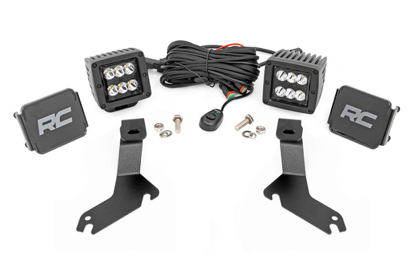 Rough Country - LED Light Kit - Ditch Mount - 2 In. Black Pair - Spot - Chevy Silverado 1500 (99-06)/Tahoe (00-06)