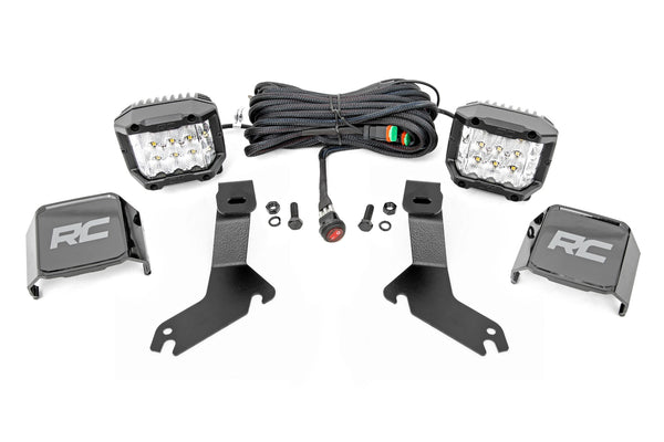 Rough Country - LED Light Kit - Ditch Mount - 3 In. OSRAM - Wide - Chevy Silverado 1500 (99-06)/Tahoe (00-06)