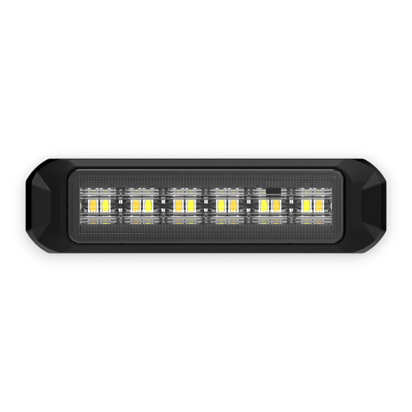 BUILTBRIGHT BB6110B Work Bar Strobe 4 Slim 4" Ultra Slim Strobe Light Amber/White