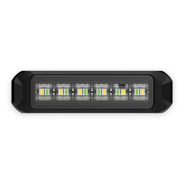 BUILTBRIGHT BB6110D Work Bar Strobe 4 Slim 4" Ultra Slim Strobe Light Amber/Green