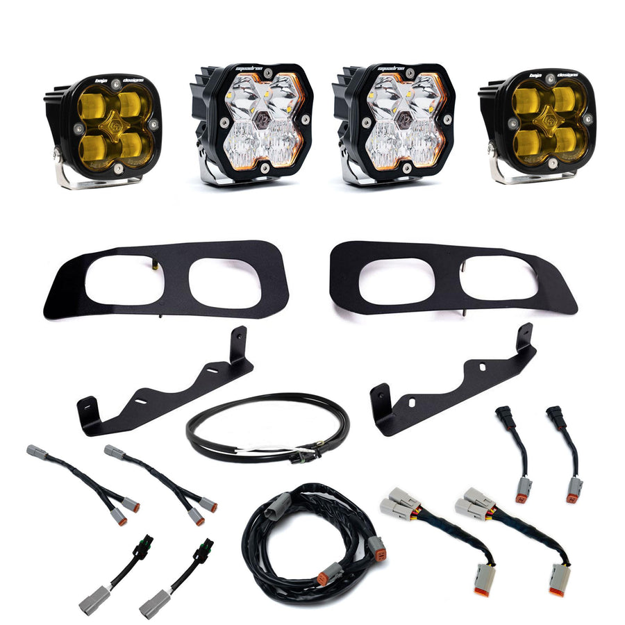 Ford Super Duty (23-26) Dual Fog Pocket Kit Squadron Sport/SAE 2.0 Baja Amber SAE Fog