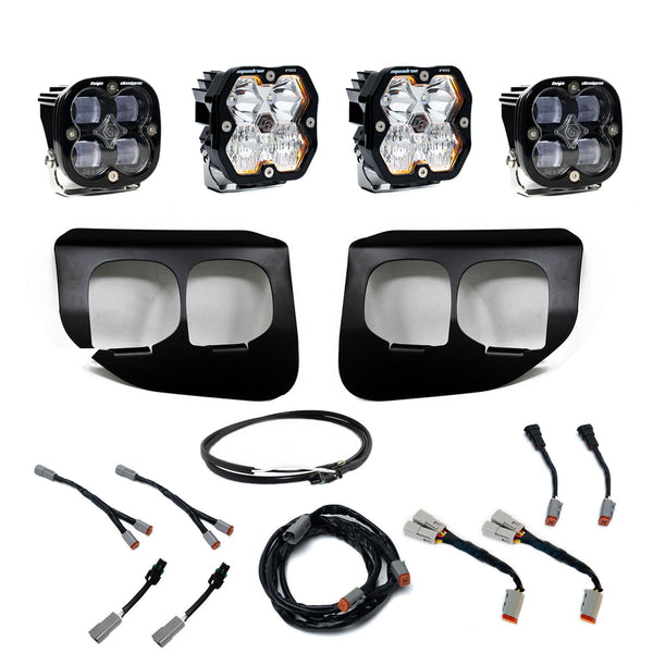 2020-2022 Ford Super Duty Dual Fog Pocket Kit Upfitter Squadron Pro/SAE 2.0 Clear SAE Fog