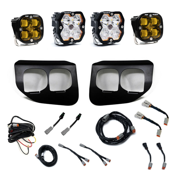 2020-2022 Ford Super Duty Dual Fog Pocket Kit Squadron 2.0 SAE/Sport Amber/Clear SAE Fog