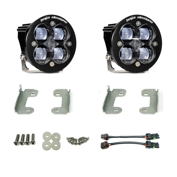 Squadron-R SAE Fog Pocket Kit - '10-18 Wrangler JK; W/ Standard OE Bumper (SAE Fog; Clear)