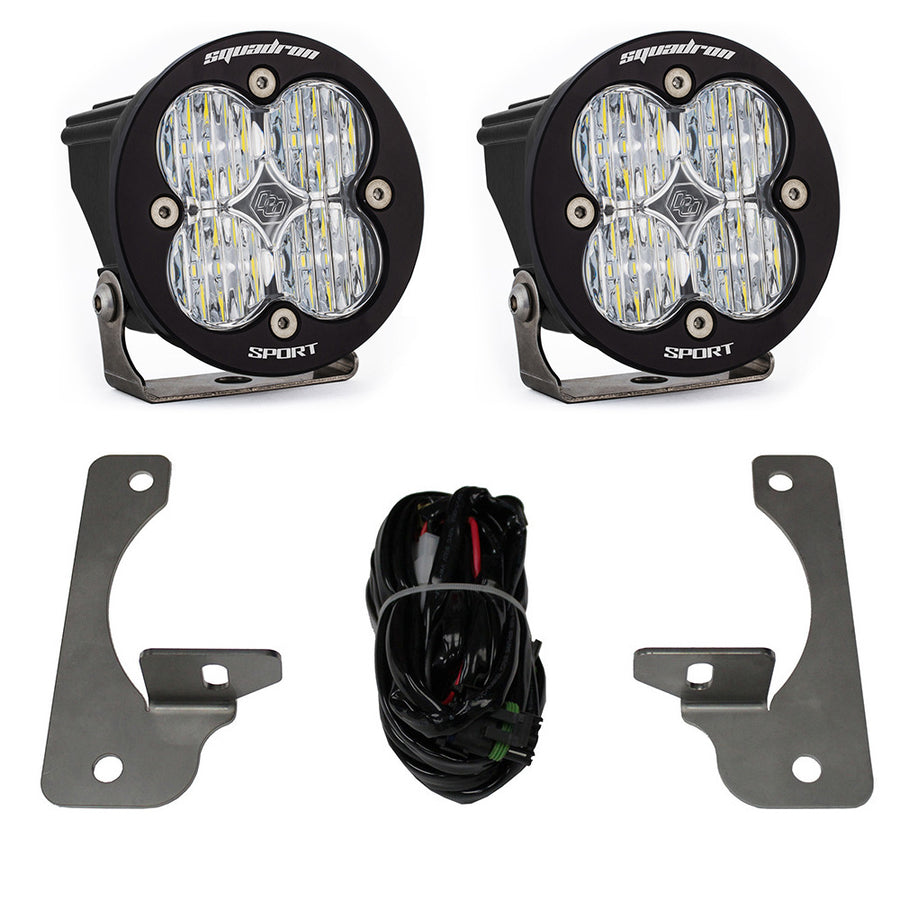 Squadron-R Sport Fog Pocket Kit - '10-18 Wrangler JK; W/ Premium OE Bumper (Wide Cornering; Clear)