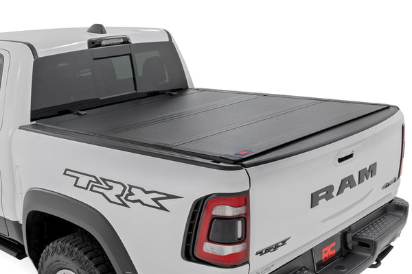 Rough Country - Hard Tri-Fold Flip Up Bed Cover - 6'4 In. - Ram 1500 (19-25)/1500 TRX (21-24)