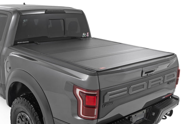 Rough Country - Hard Tri-Fold Flip Up Bed Cover - 6'7" Bed - Ford F-150 2WD/4WD (2021-2026) - 49225650