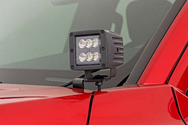 Rough Country - LED Light Kit - Ditch Mount - 2 In. Black Pair - Spot - Toyota Tacoma (24-25)