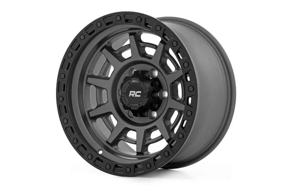 Rough Country - Rough Country 85 Series Wheel/Simulated Beadlock/Gunmetal Gray/Black/17x9/6x5.5/-18mm