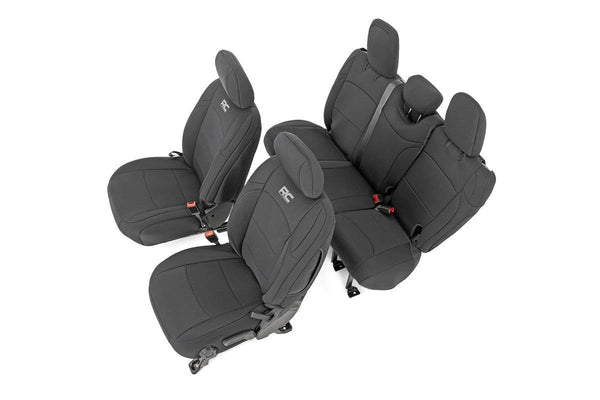 Rough Country - Seat Covers - Front And Rear W/ Armrest - Jeep Wrangler Unlimited 4WD (18-25)