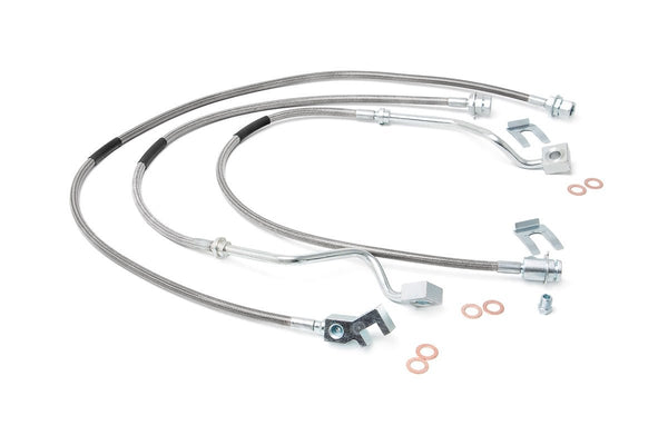 Rough Country - Brake Lines - Stainless - FR & RR - 4-6 Inch Lift - Ford F-250/F-350 Super Duty (99-04)
