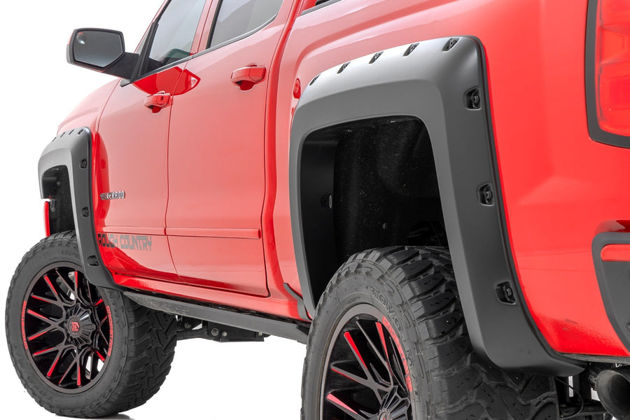 Rough Country - Pocket Fender Flares - 6'7 In. & 8' Bed - GA0 Northsky Blue - Chevy Silverado 1500 (14-18)/2500HD