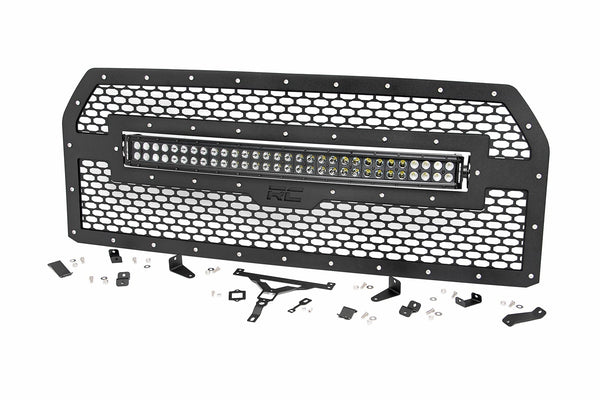 Rough Country - Mesh Grille - 30 In. Dual Row LED - Black Ser - Ford F-150 2WD/4WD (2015-2017)