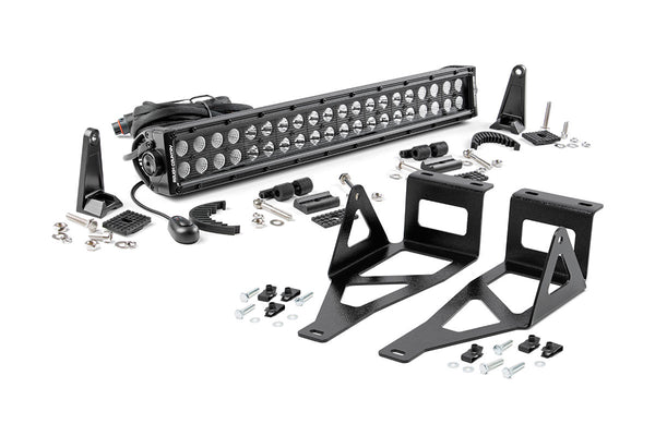 Rough Country - LED Light Kit - Bumper Mount - 20 In. Black Dual Row - Ford F-250/F-350 Super Duty (05-07)