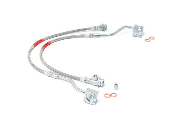 Rough Country - Brake Lines - Stainless - FR - 4-6 In. Lift - Ford Bronco/F-150 4WD (1980-1996)
