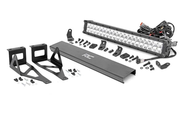 Rough Country - LED Light Kit - Bumper - 20 In. Chrome Dual Row - White DRL - Ford F-250/F-350 Super Duty (05-07)