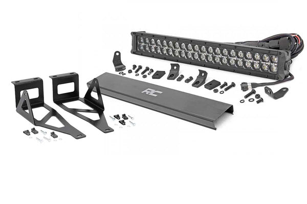 Rough Country - LED Light Kit - Bumper Mount - 20 In. Black Dual Row - White DRL - Ford F-250/F-350 Super Duty (05-07)