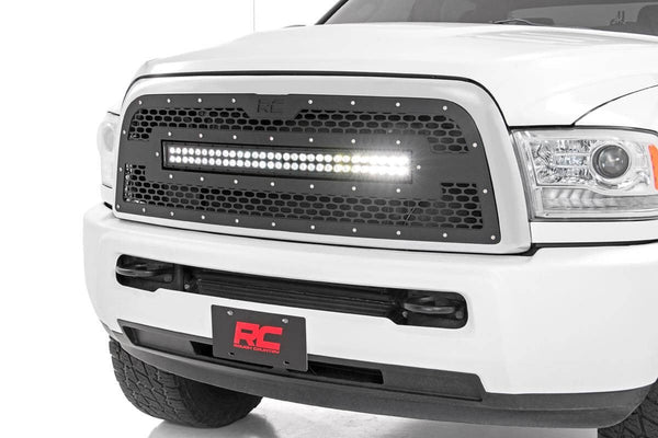 Rough Country - Mesh Grille - 30 In. Dual Row LED - Black - Ram 2500/3500 2WD/4WD (2013-2018)