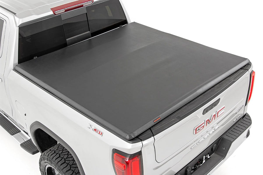 Rough Country - Soft Tri-Fold Bed Cover - 5'10 In. Bed - Chevy/GMC Sierra/Silverado 1500 (19-25)