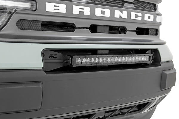 Rough Country - LED Light Kit - Bumper Mount - 20 In. Black Single Row - White DRL - Ford Bronco Sport (21-25)