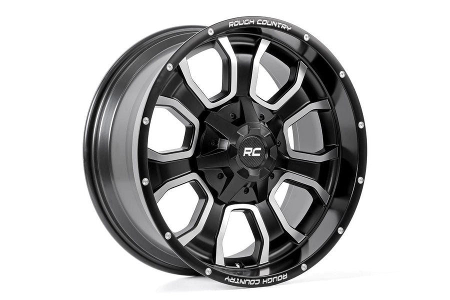 Rough Country - Rough Country 93 Series Wheel/One-Piece/Machined Black/20x9/6x5.5/6x135/0mm